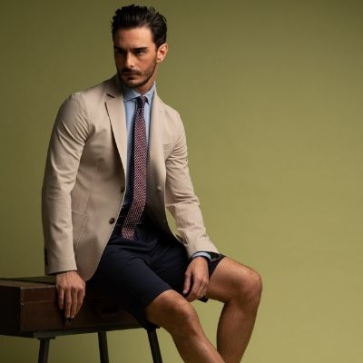 Giacca uomo sfoderata realizzata in tessuto maglia Punto Milano